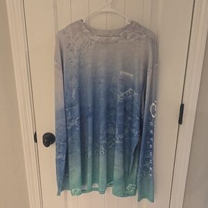 Magellan Outdoors Blue and Gray Patterned Shirt